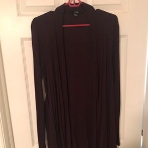 Burgundy cardigan with attached robe-like ties